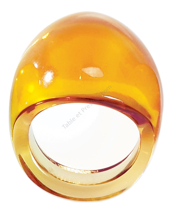 Crystal ring amber t 51 - Lalique Gift
